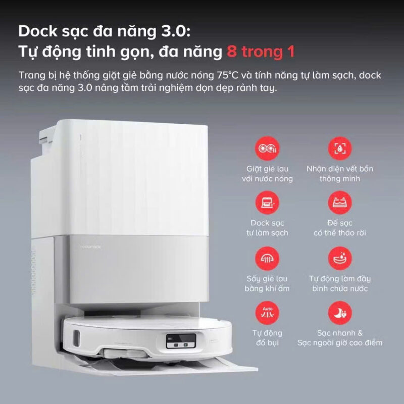 Robot Hút Bụi Lau Nhà Roborock Qrevo EdgeT – Bản Quốc Tế – Bảo hành 24 Tháng