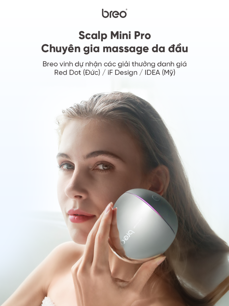 Máy Massage Đầu Breo Scalp Mini Pro – Tia Hồng Ngoại Kích Thích Mọc Tóc – Xoa Bóp Đa Điểm Tuần Hoàn Lưu Thông Máu