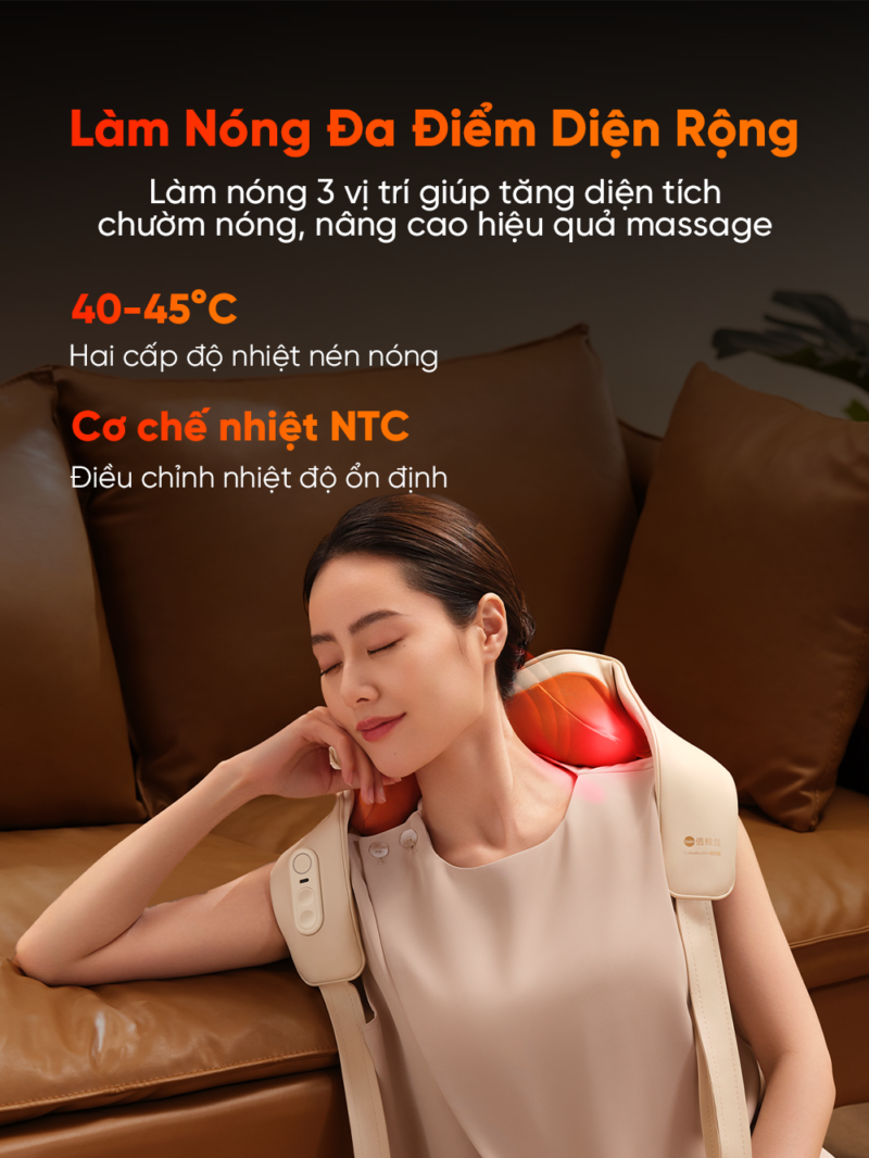 Máy Massage Cổ Vai Gáy Breo N6 Mini – Xông Nóng Huyệt Đạo – Xoa Bóp Cơ