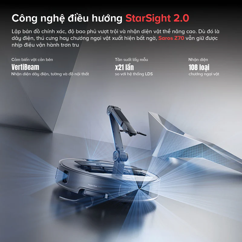 Robot hút bụi Roborock Saros Z70 – Bảo hành chính hãng 24 Tháng