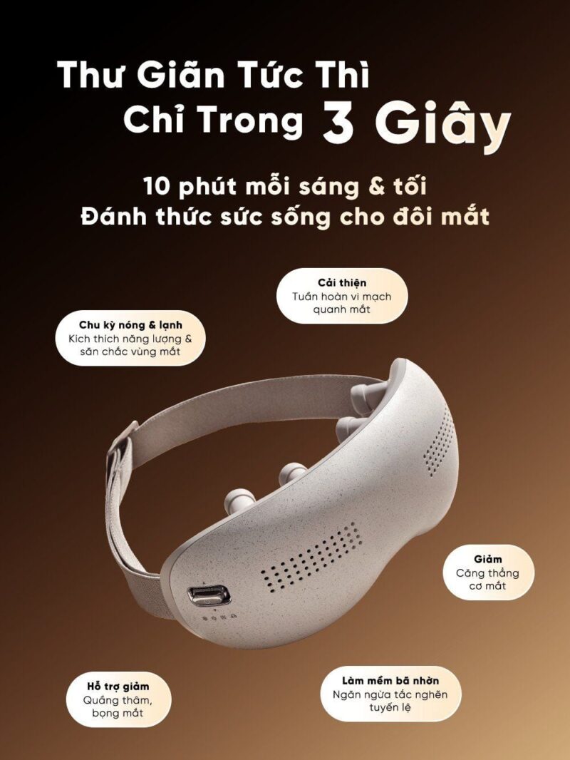 Máy Massage Mắt Breo See K Pro – Làm Lạnh Làm Nóng Giảm Thâm Mắt – Xoa Bóp Thư Giãn Mắt