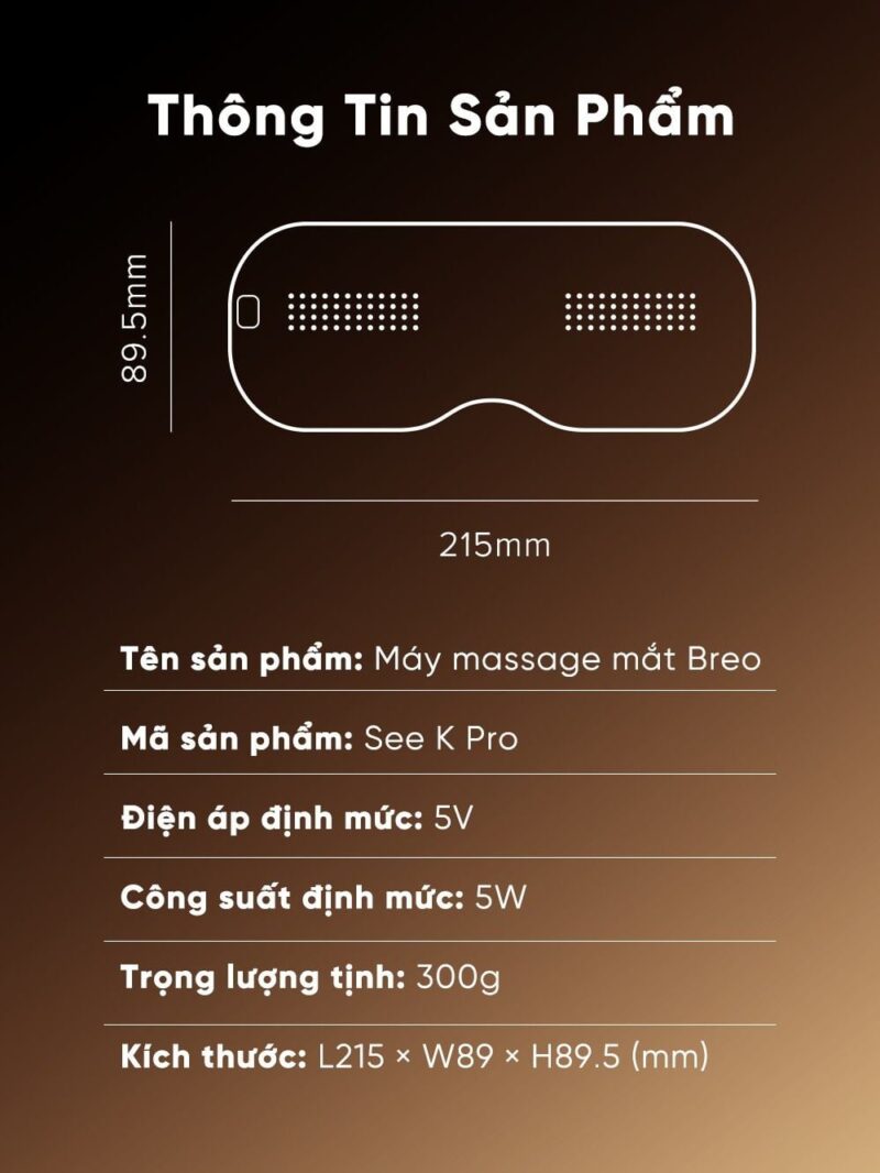 Máy Massage Mắt Breo See K Pro – Làm Lạnh Làm Nóng Giảm Thâm Mắt – Xoa Bóp Thư Giãn Mắt