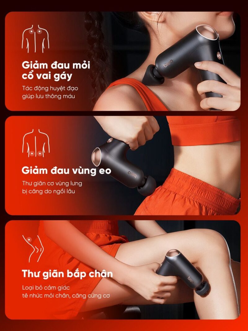 Súng Massage Breo Lucky 7 – Liệu Pháp Nhiệt Phục Hồi Cơ Bắp – Động Cơ Không Chổi Than Mạnh Mẽ