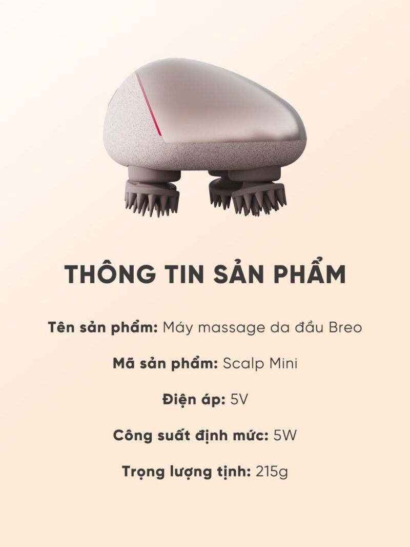 Máy Massage Đầu Breo Scalp Mini – Xoa Bóp Đa Điểm Kích Thích Mọc Tóc – Tăng Lưu Thông Máu