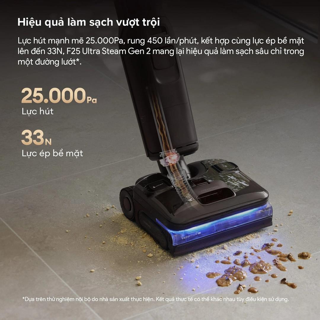 F25 Pro Steam Gen 2 Combo May hut bui lau san 5 in 1 moi tu Roborock 3