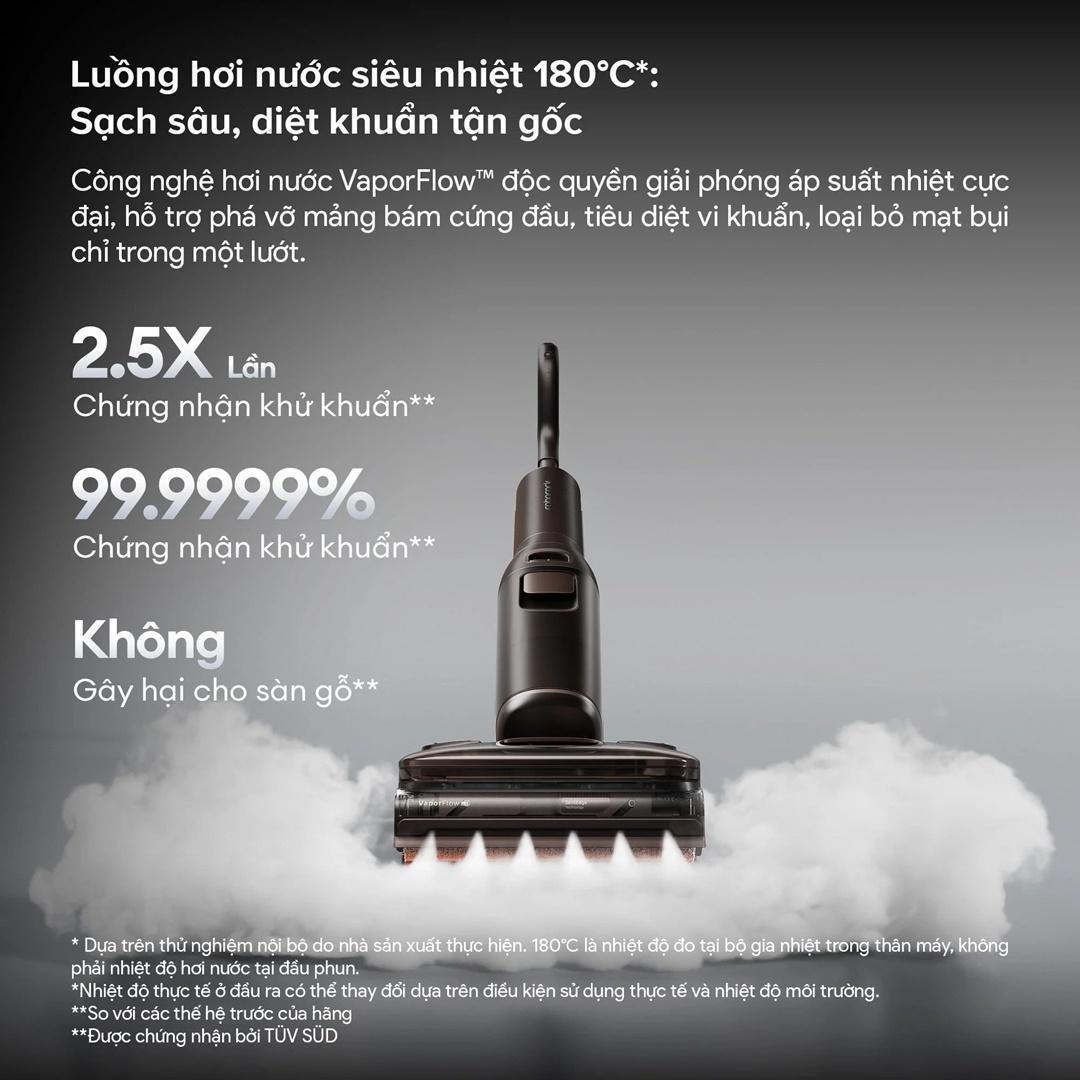 Roborock ra mat F25 Ultra Steam Gen 2 May hut bui lau san hoi nuoc 180°C lam sach sat mep hieu qua 2